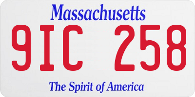 MA license plate 9IC258