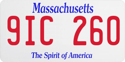 MA license plate 9IC260