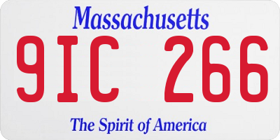 MA license plate 9IC266
