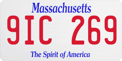 MA license plate 9IC269
