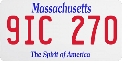 MA license plate 9IC270