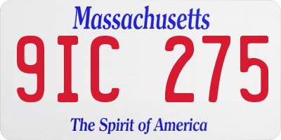 MA license plate 9IC275