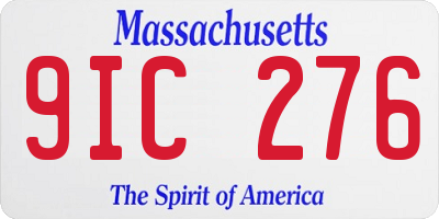 MA license plate 9IC276