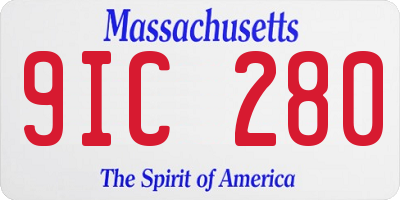 MA license plate 9IC280