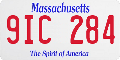 MA license plate 9IC284