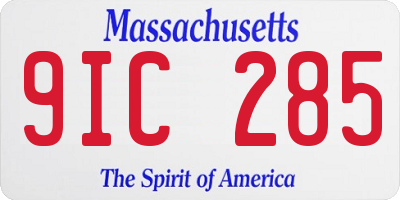 MA license plate 9IC285