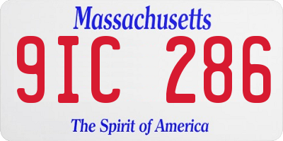 MA license plate 9IC286
