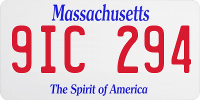 MA license plate 9IC294