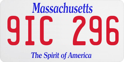 MA license plate 9IC296