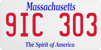 MA license plate 9IC303