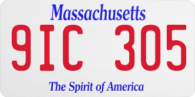 MA license plate 9IC305
