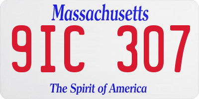 MA license plate 9IC307
