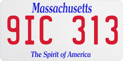 MA license plate 9IC313
