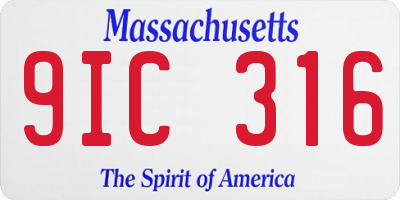 MA license plate 9IC316