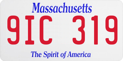 MA license plate 9IC319
