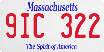 MA license plate 9IC322