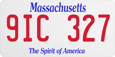 MA license plate 9IC327