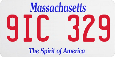 MA license plate 9IC329