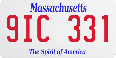 MA license plate 9IC331