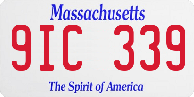 MA license plate 9IC339