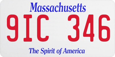 MA license plate 9IC346