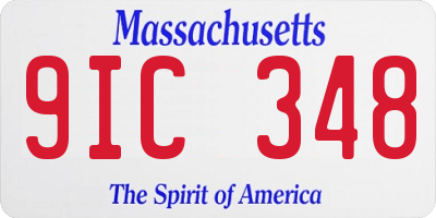 MA license plate 9IC348