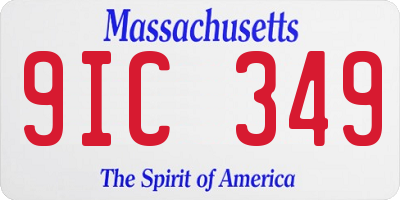 MA license plate 9IC349