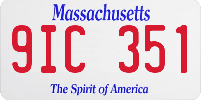 MA license plate 9IC351