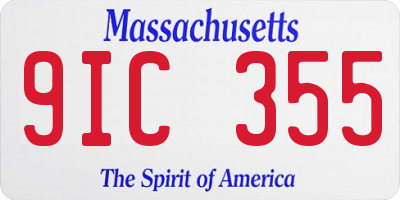 MA license plate 9IC355