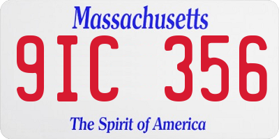 MA license plate 9IC356
