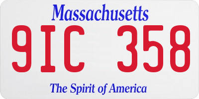 MA license plate 9IC358