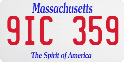 MA license plate 9IC359