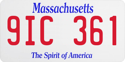 MA license plate 9IC361