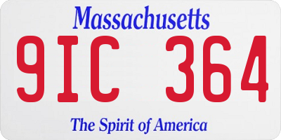 MA license plate 9IC364