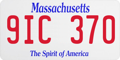 MA license plate 9IC370