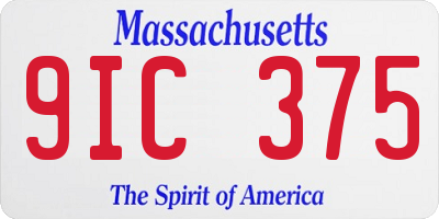 MA license plate 9IC375