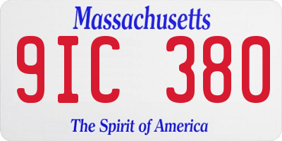 MA license plate 9IC380