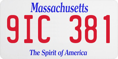 MA license plate 9IC381