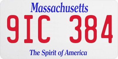 MA license plate 9IC384