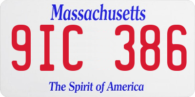 MA license plate 9IC386