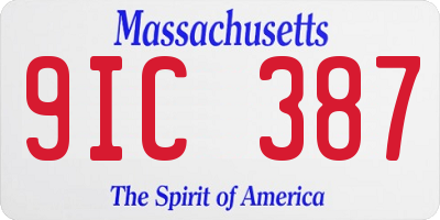 MA license plate 9IC387