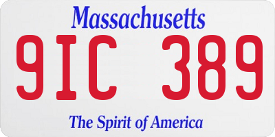 MA license plate 9IC389