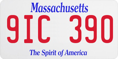 MA license plate 9IC390
