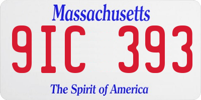 MA license plate 9IC393