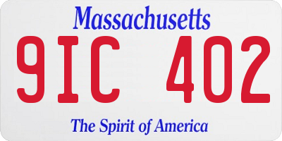 MA license plate 9IC402