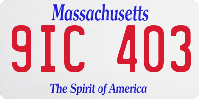 MA license plate 9IC403
