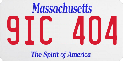 MA license plate 9IC404