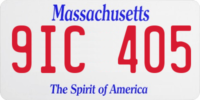 MA license plate 9IC405