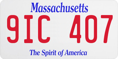 MA license plate 9IC407
