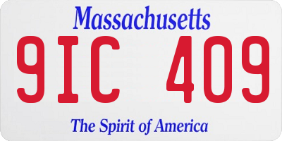 MA license plate 9IC409